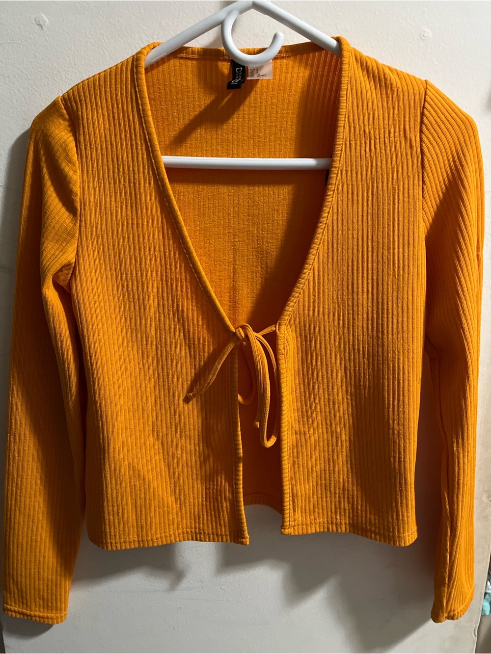 H&M Ribbed Tie-Front Long Sleeve cardigan -size S